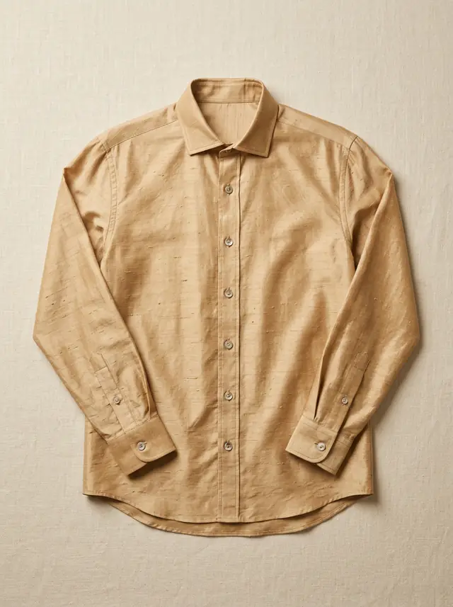 Raw Mulberry Slub Silk Shirt