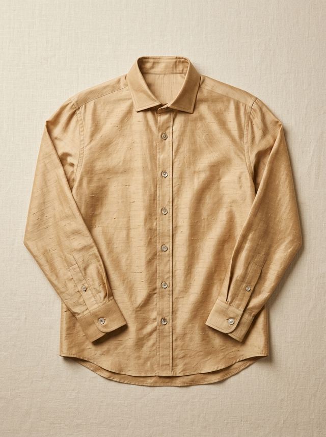 Raw Mulberry Slub Silk Shirt