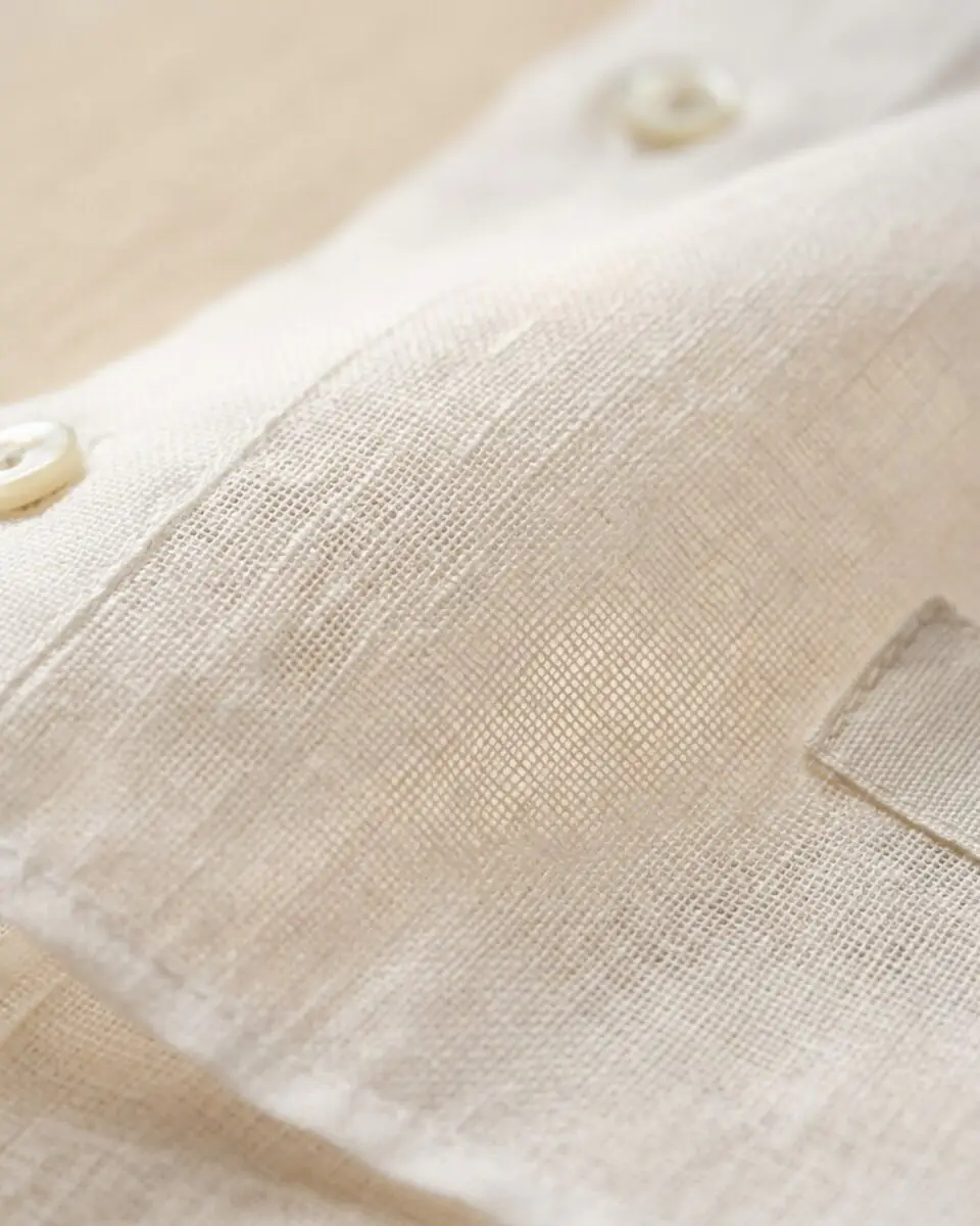 Fine Dhaka 300-Count Muslin Shirt, fabric texture close-up